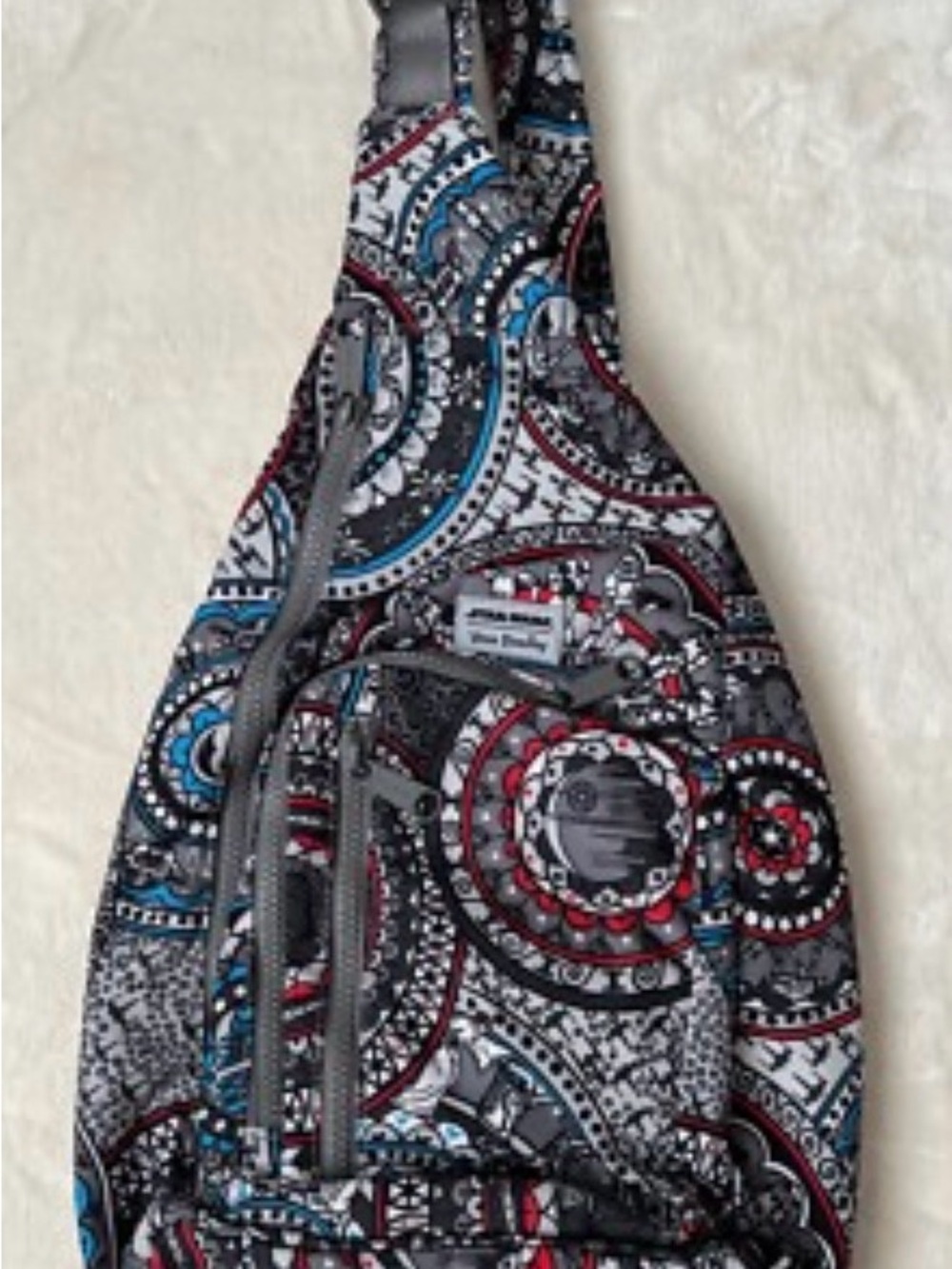 Vera Bradley Star Wars Patterned Sling Bag in Black, Gray, Red & Blue